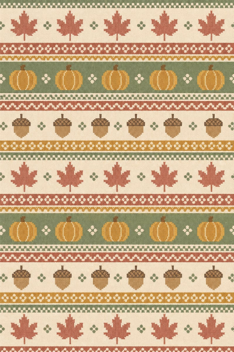 Autumn Fair-Isle Woven Texture