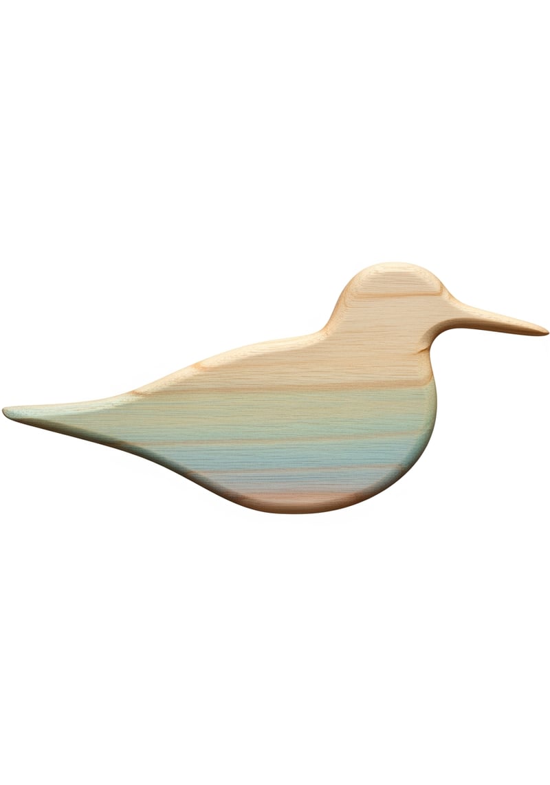 Wood-Carved Seabird Silhouette Art