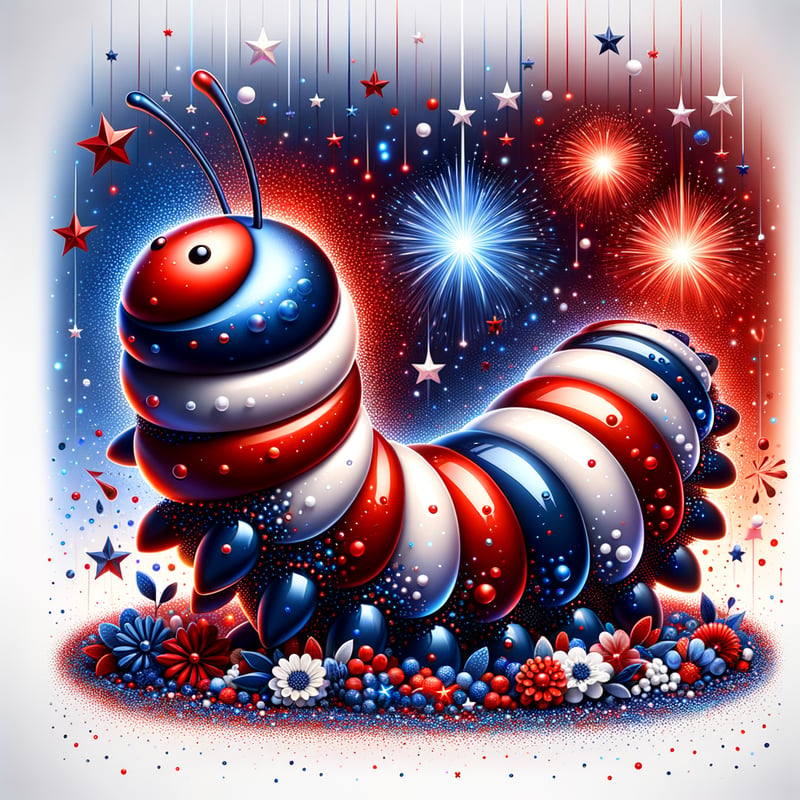 Stylized Patriotic Caterpillar Art