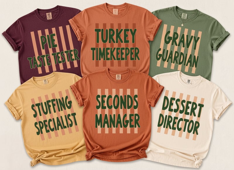 Thanksgiving Family Food Roles Shirts