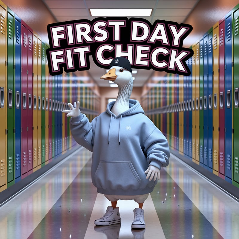 Goose Influencer Outfit by School Lockers