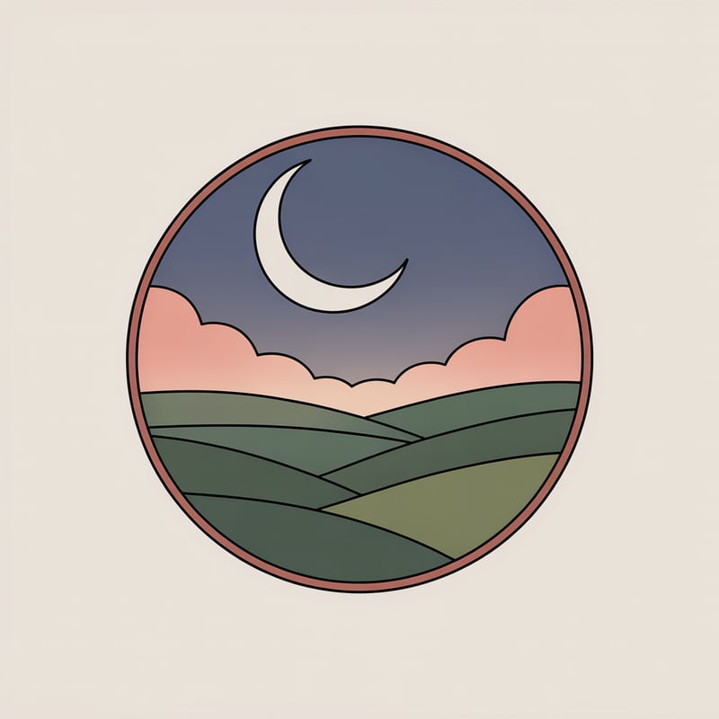 Crescent Moon Landscape Patch