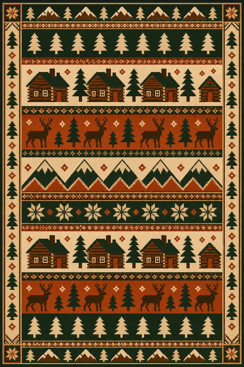 Rustic Fair-Isle Woodland Pattern