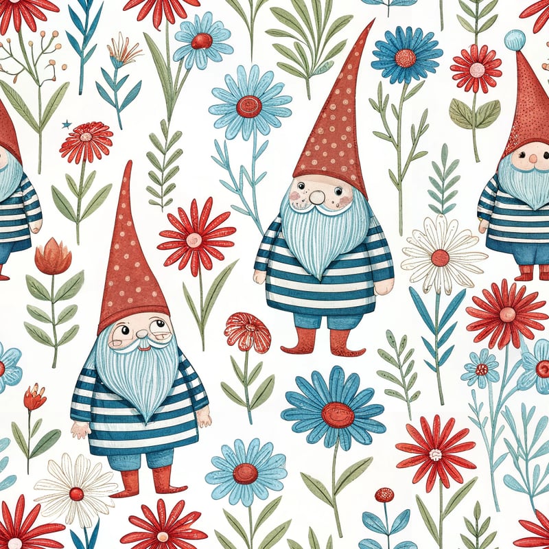 Striped Garden Gnomes Pattern