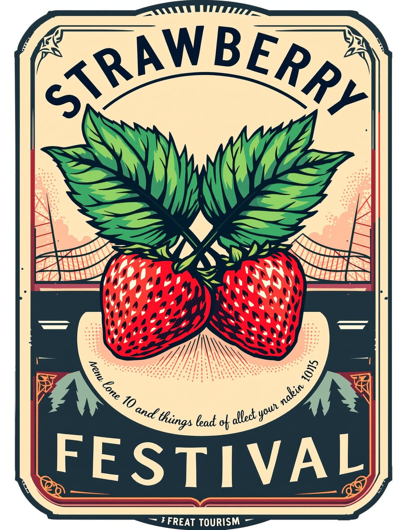Strawberry Festival Retro Badge