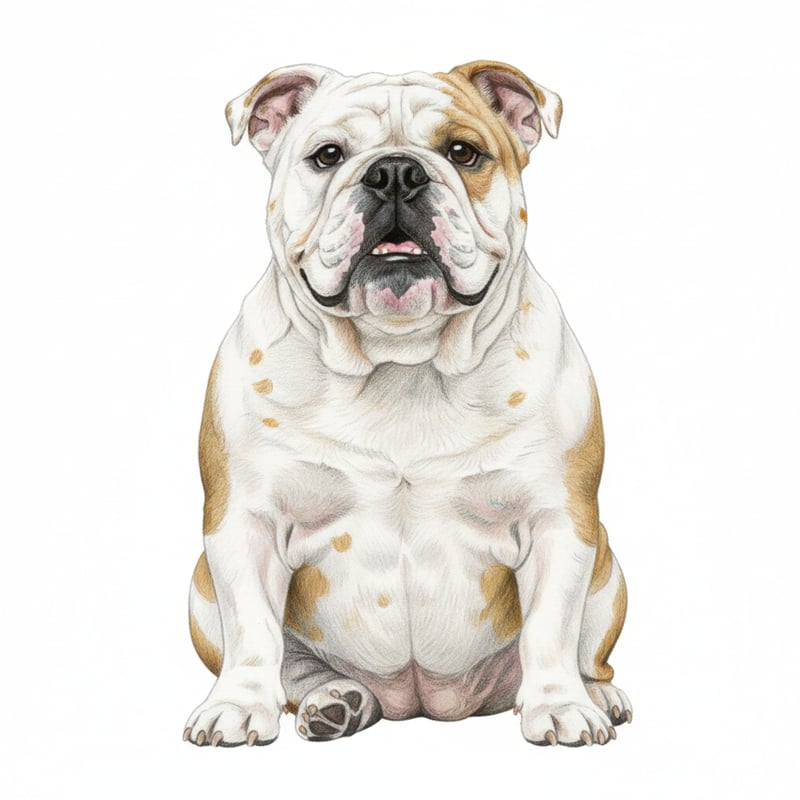 Realistic English Bulldog Drawing