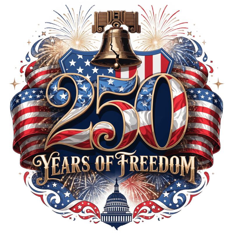 Patriotic 250th Anniversary Crest