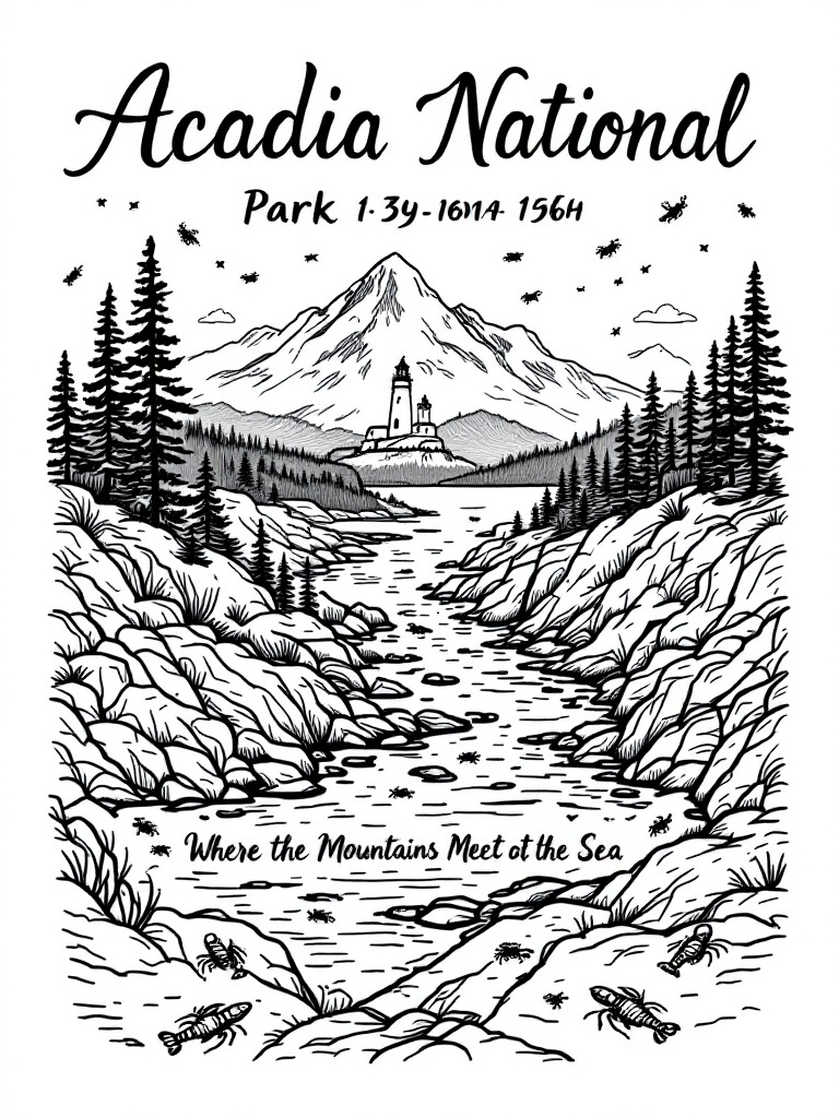 Acadia National Park T-Shirt Design