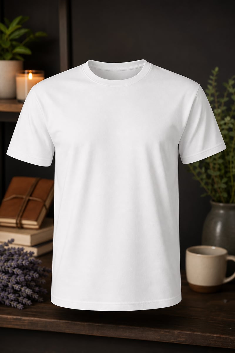 3D Ghost Mannequin White T-Shirt Mockup