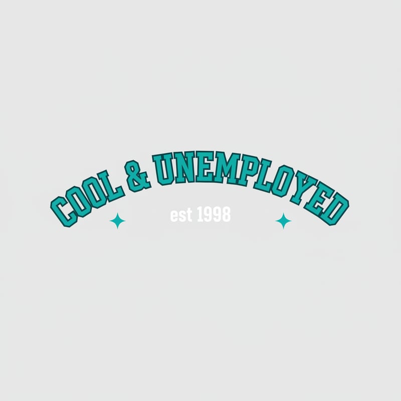 Turquoise Varsity Text Design
