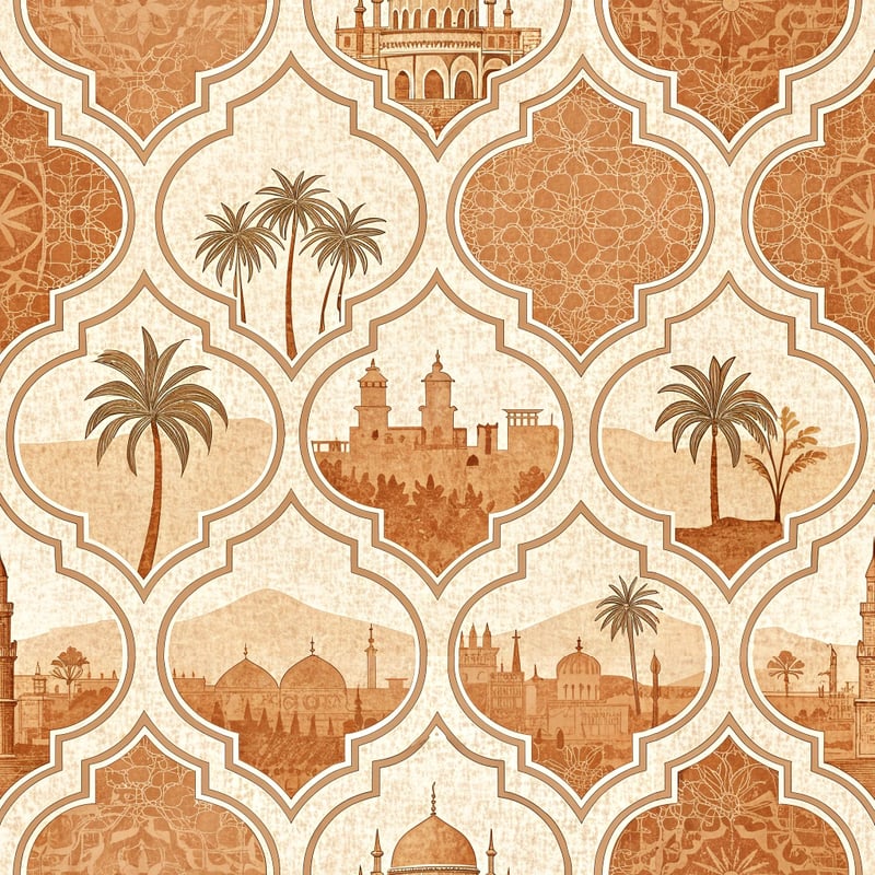 Moroccan Lattice Pattern in Clay Orange