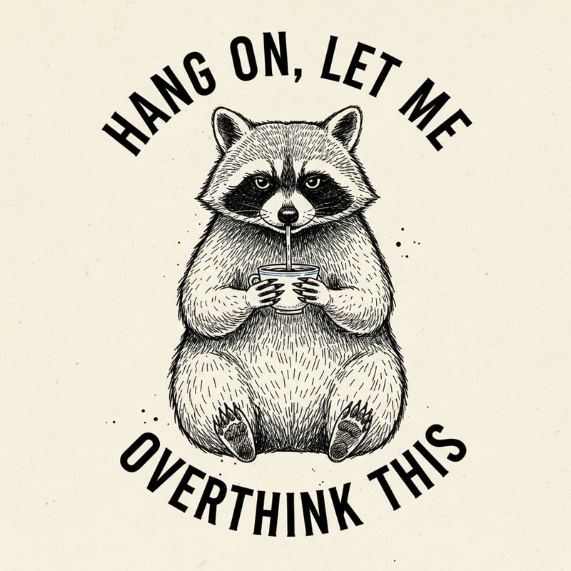 Vintage Raccoon Ink Illustration