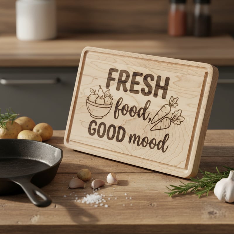 Rustic Cooking Scene with Wooden Board