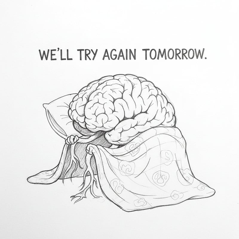 Brain Sketch with Motivational Text