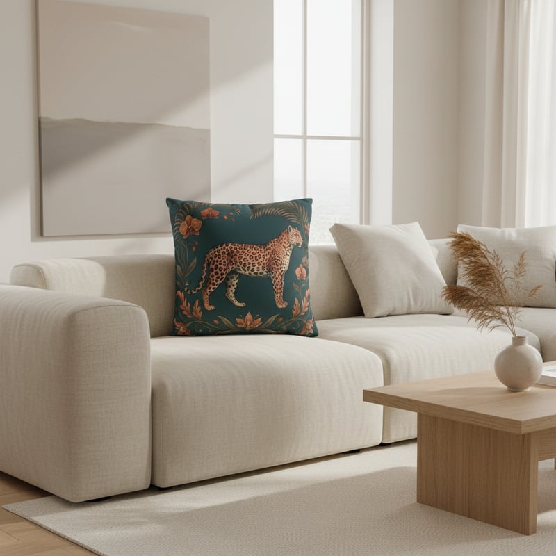 Modern Living Room with Decorative Cushion