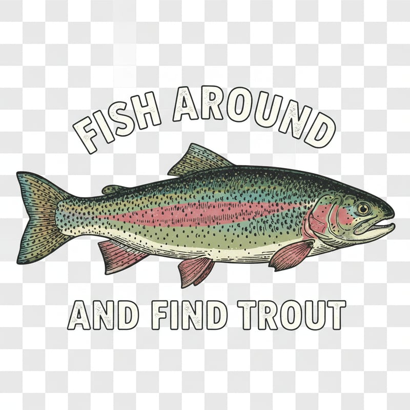 Retro Rainbow Trout Illustration