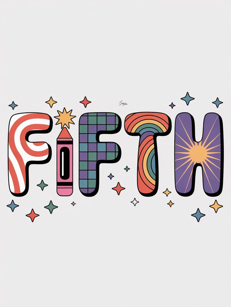 Colorful Fifth Grade Letter Designs