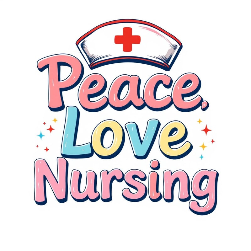 Peace Love Nursing T-Shirt Design