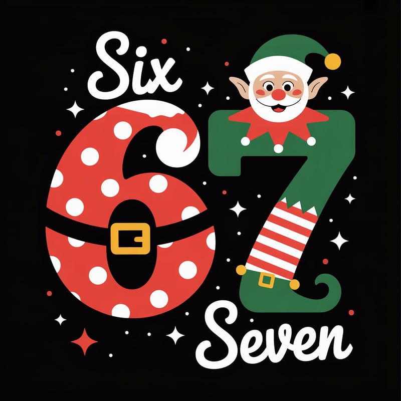 Christmas Numbers 6 and 7 Illustration