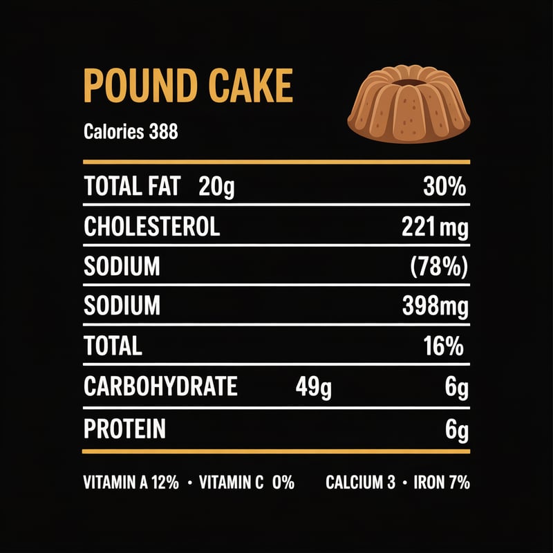 Pound Cake Nutrition Label