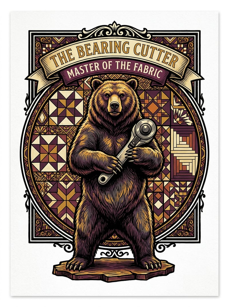 Grizzly Bear with Rotary Cutter Art