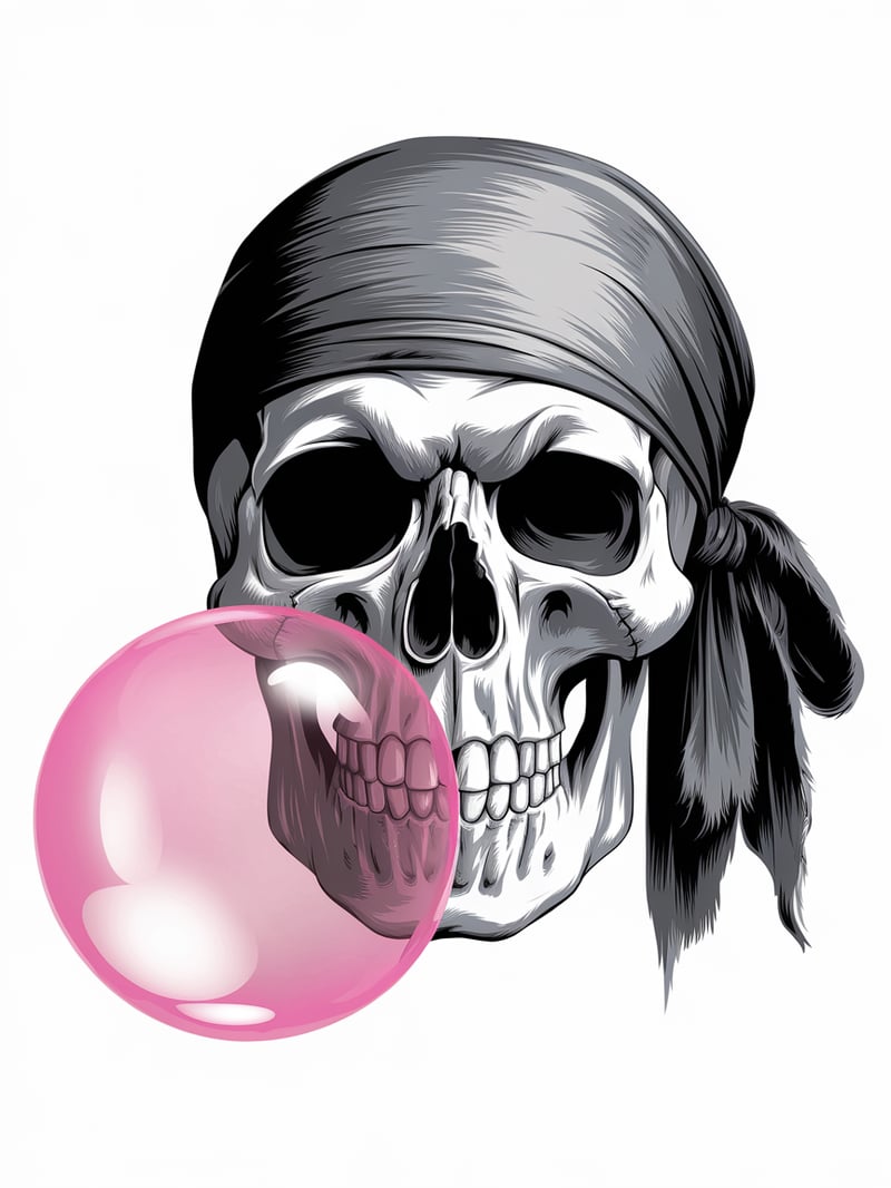 Nautical Pirate Skull with Bubblegum