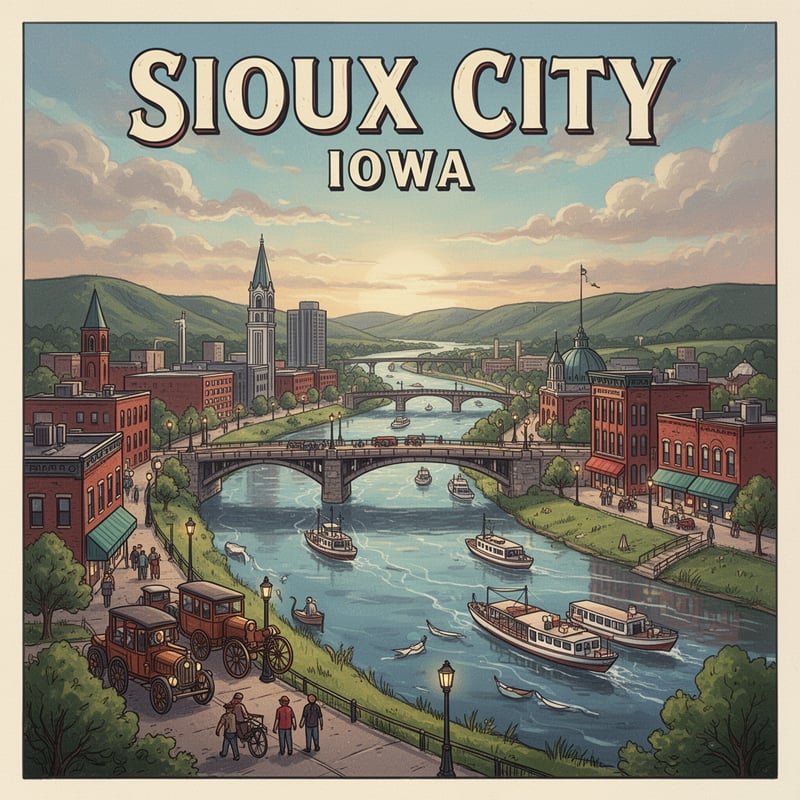 Vibrant Sioux City Travel Poster