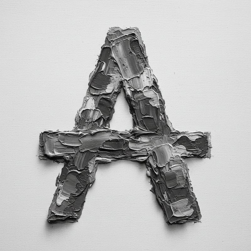 Grayscale Painted Letter A