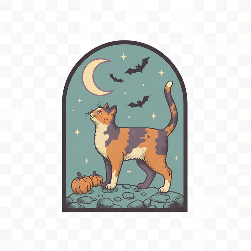 Halloween Tortoiseshell Cat Graphic