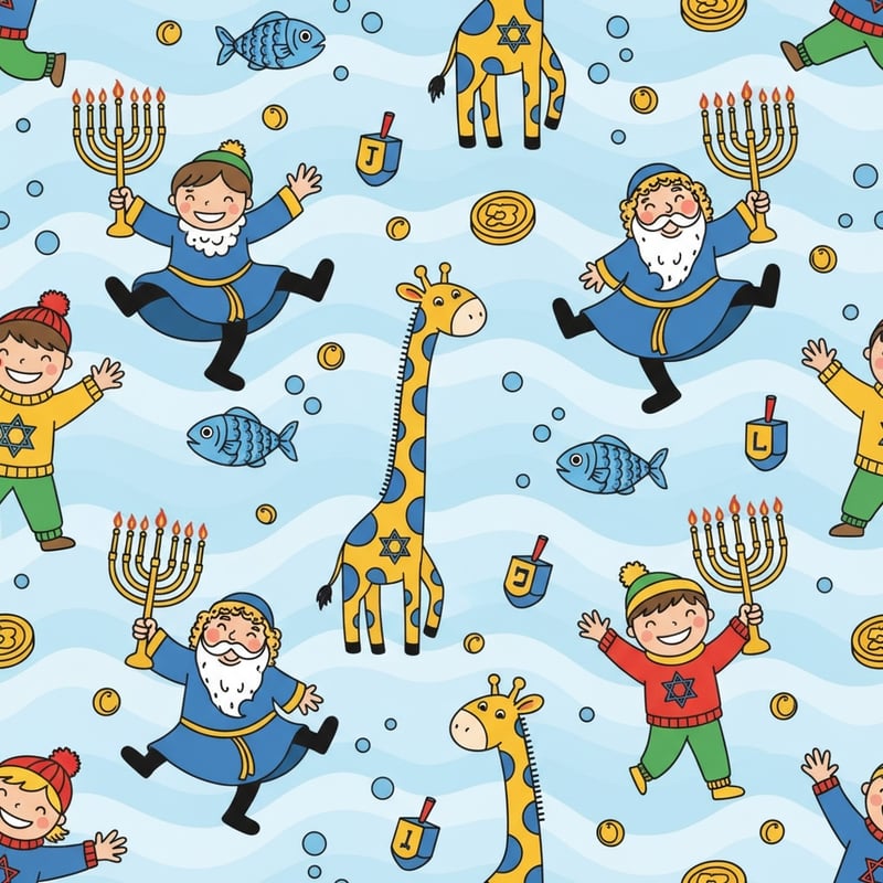 Hanukkah-themed Playful Pattern
