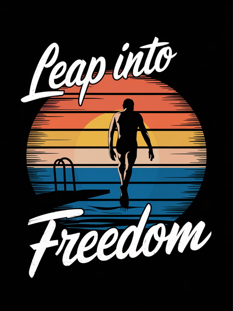 Vintage Diver Silhouette at Sunset