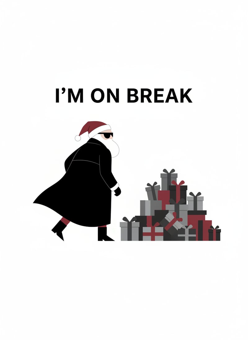 Minimalistic Santa on Break