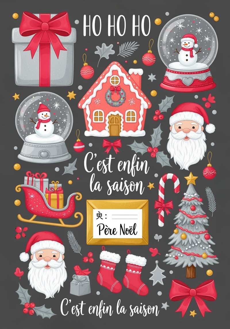 Festive Christmas Collage Illustration
