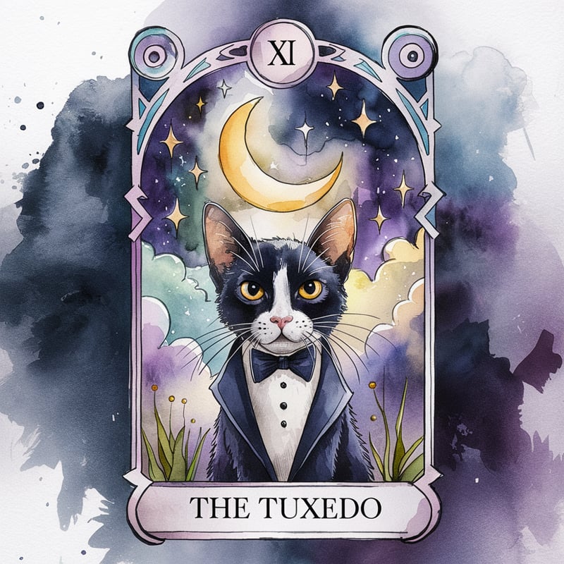 Watercolor Tarot Cat & Playful Dog Art