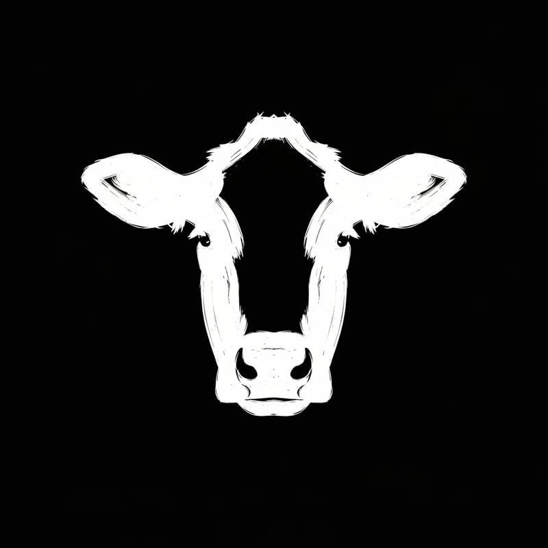 Minimalist Angus Cow Silhouette
