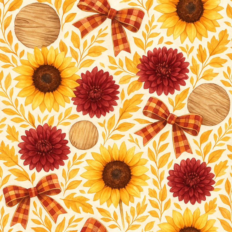 Watercolor Fall Floral Pattern