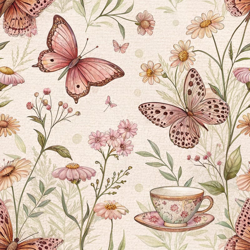 Cottagecore Butterfly Illustration