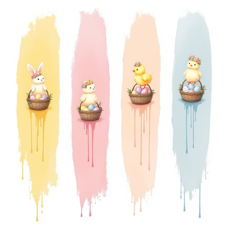 Pastel Easter Animals Art