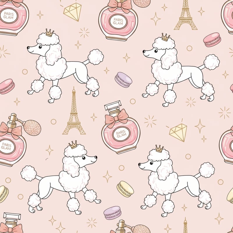 Paris Glam Poodle Pattern