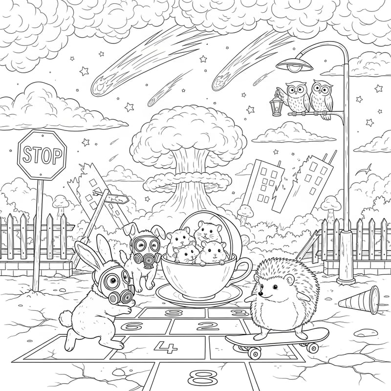 Black & White Animal Coloring Pages