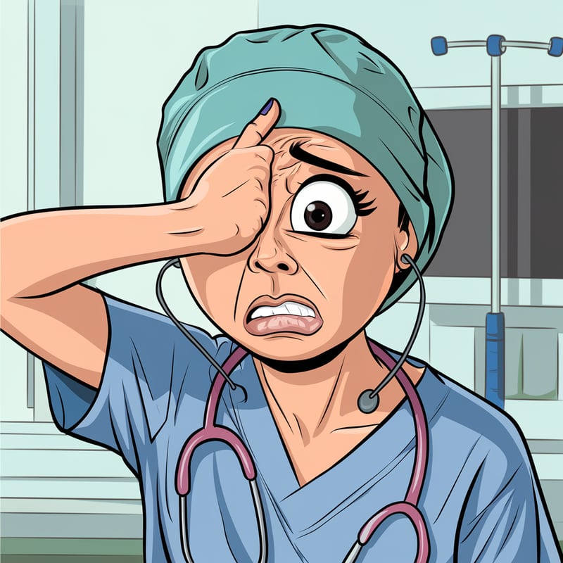 Cartoon Nurse Facepalm Illustration