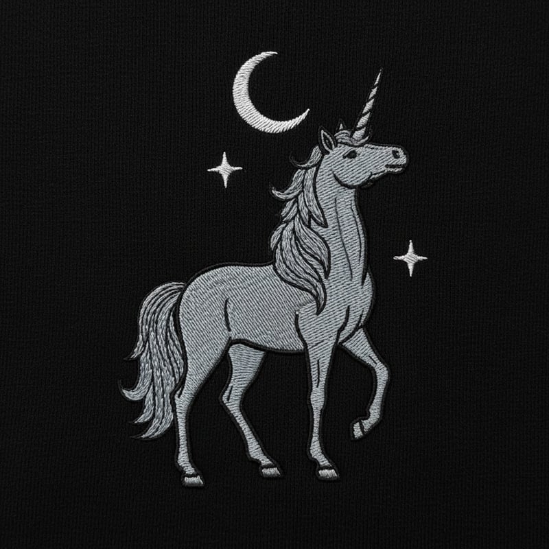 Unicorn Design on Black Background