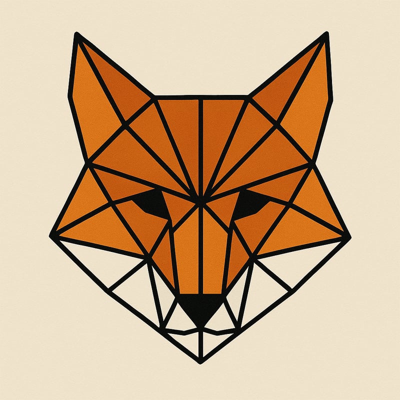Minimalist Geometric Fox Head Design