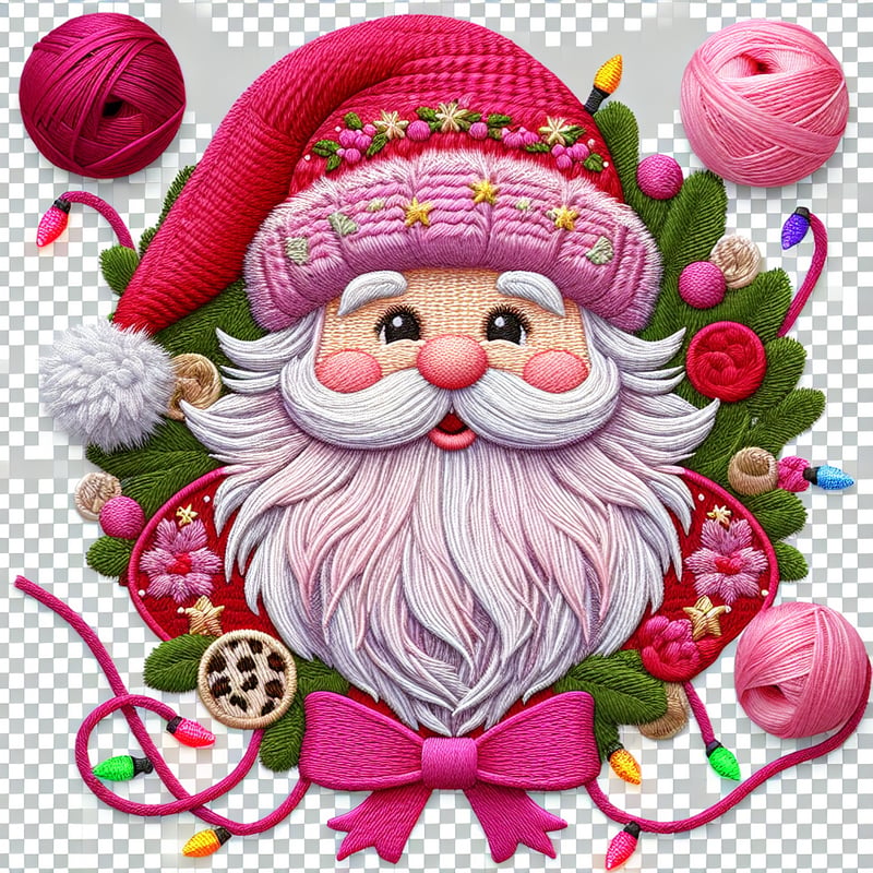 Handcrafted Christmas Santa Embroidery