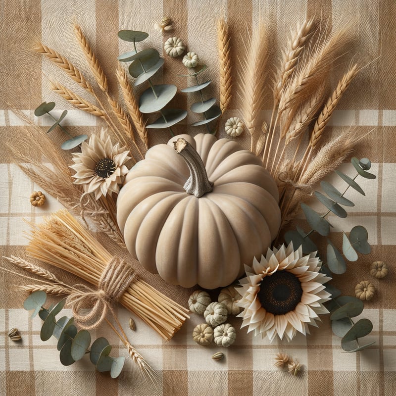 Neutral Pumpkin with Rustic Fall Decor