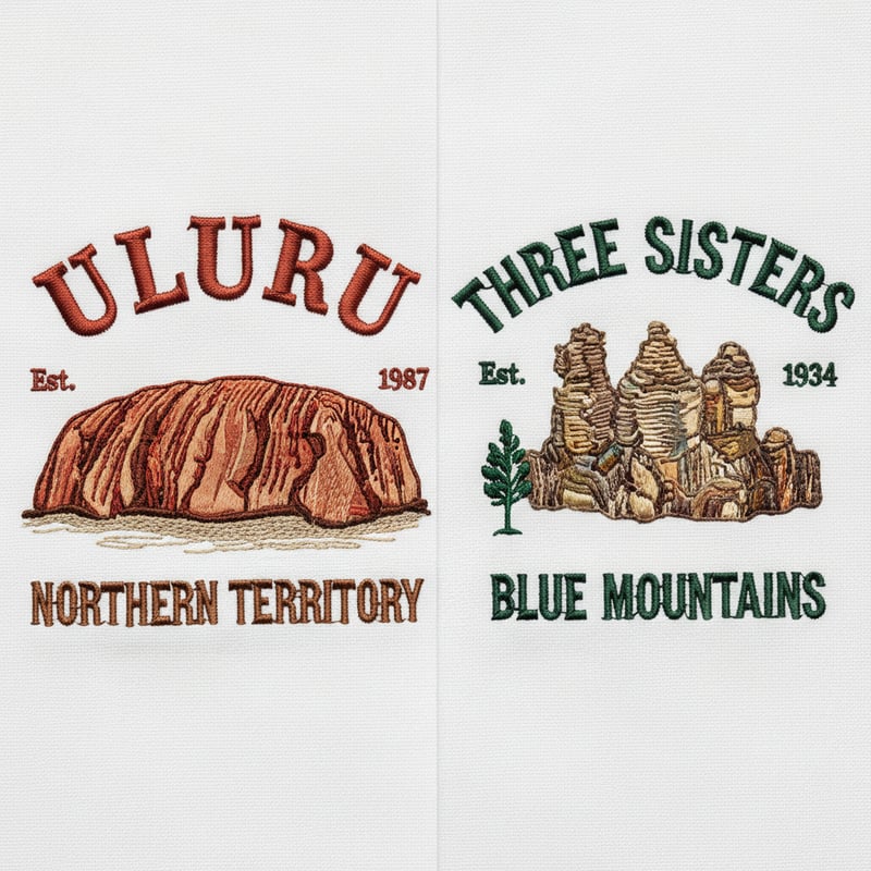 Vintage Satin Stitch National Park Embroidery