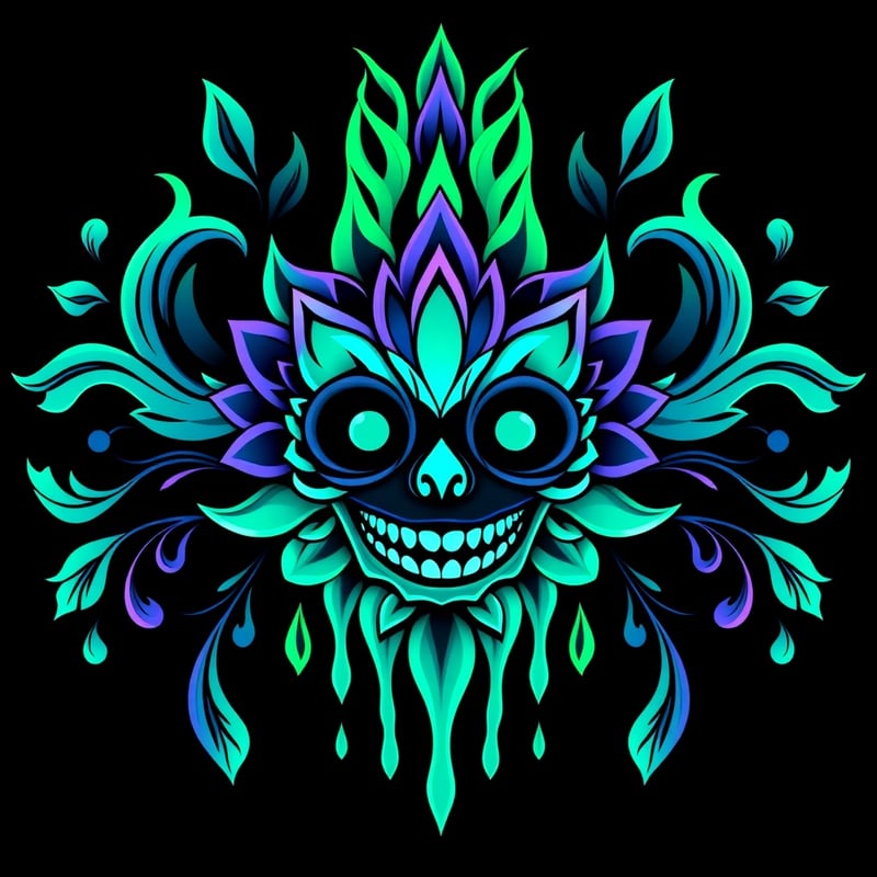 Symmetrical Fantasy Flower Illustration