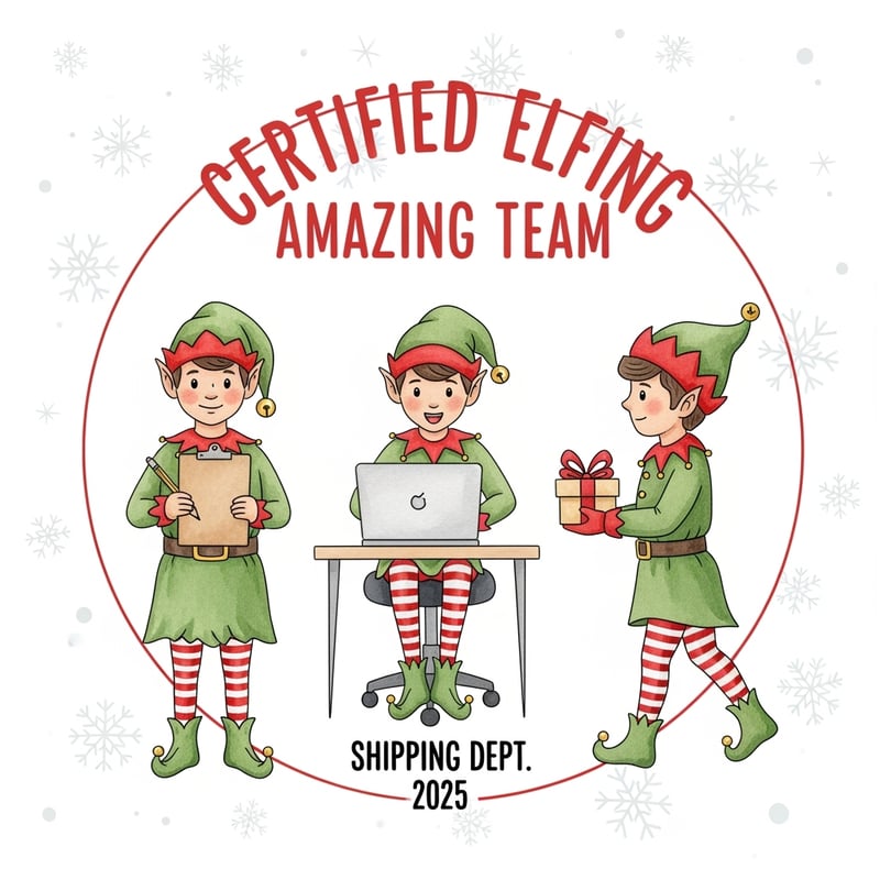 Watercolor Christmas Elves Illustration