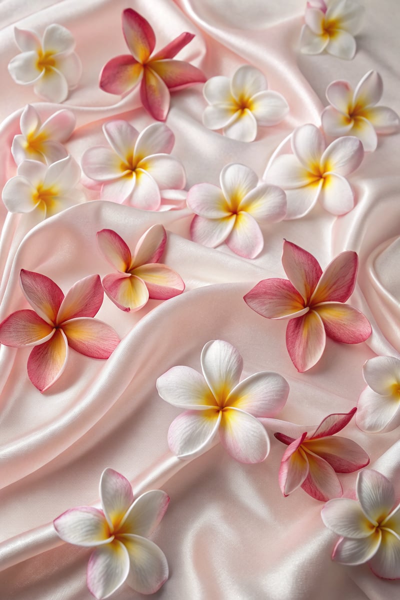 Pink and White Plumeria Flowers