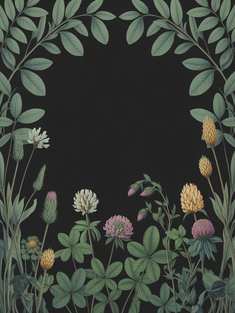 Rustic Wildflowers and Clover Frame